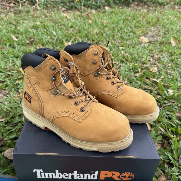 Men's Timberland PRO PIT BOSS 6" WHEAT Steel Toe Boots Safety Shoes Size 8.5 - Picture 3 of 11
